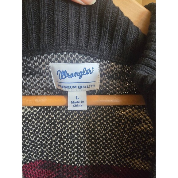 Wrangler Aztec multi color long sleeve zip up sweater men's size large - Picture 4 of 10